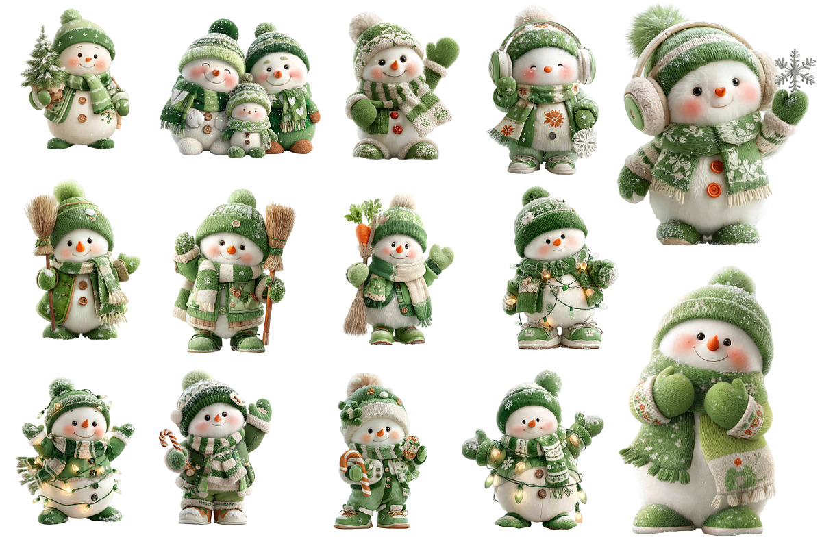 Christmas Snowman Clipart, an Illustration by Designworld (Photo 3 of 5)