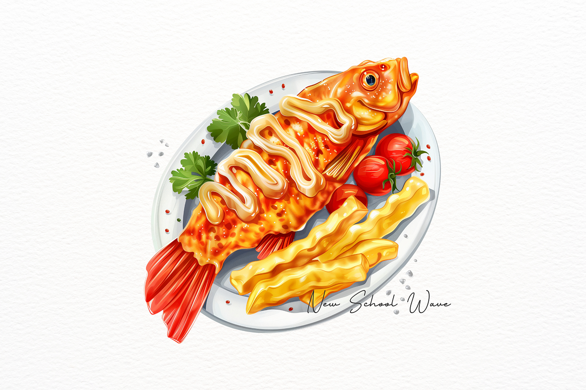 Watercolor Hyperrealistic Fast Food, a Food Illustration by New-School-Wave (Photo 2 of 5)