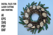 Pinecone wreath, an Object Graphic by HelloWood (Thumbnail 1 of 3)