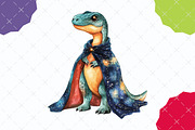 Watercolor Wizard Dinosaur Clipart, an Illustration by designcity5 (Thumbnail 5 of 5)