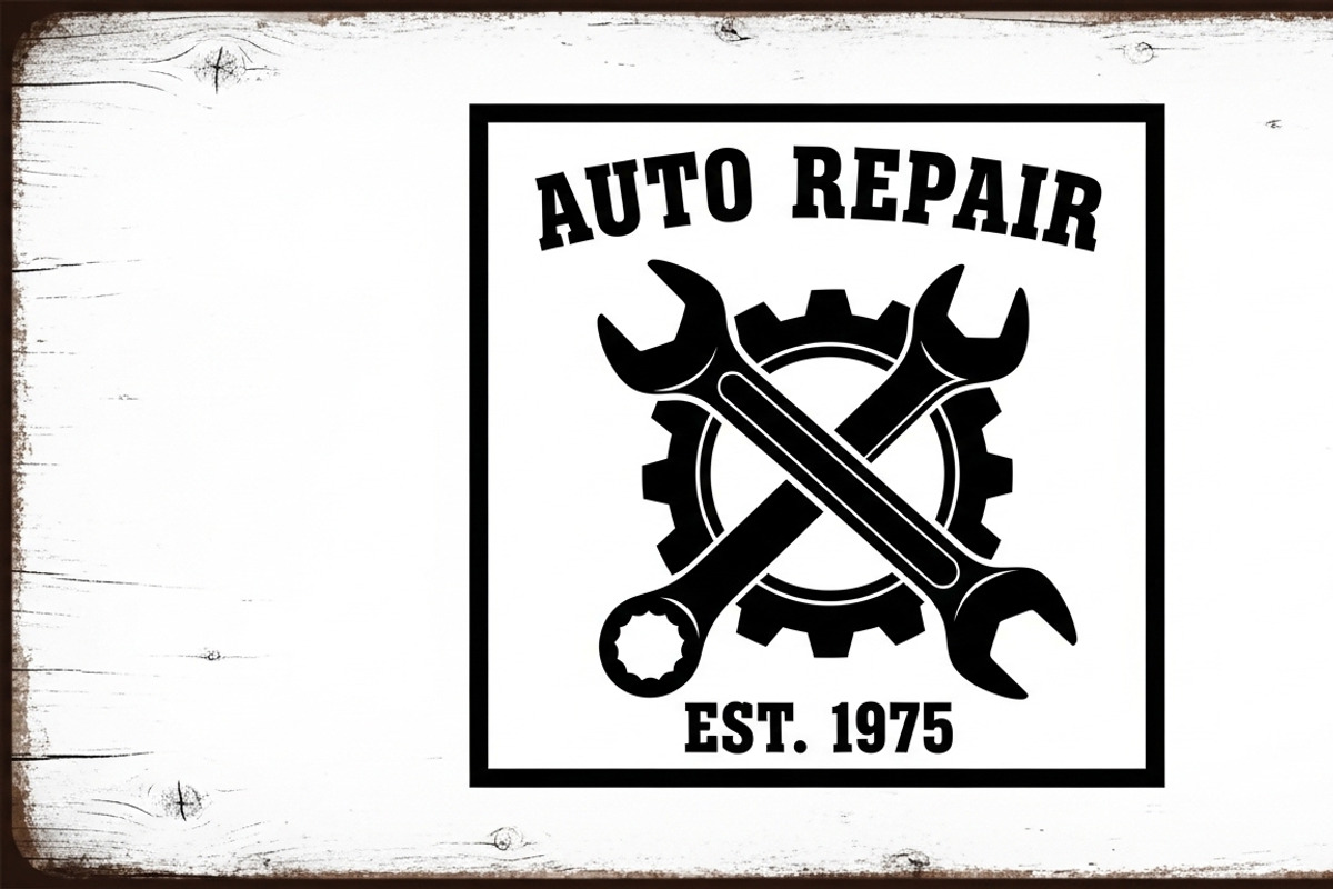 Classic garage workshop sign design, an Illustration by Amazin_art (Photo 20 of 32)
