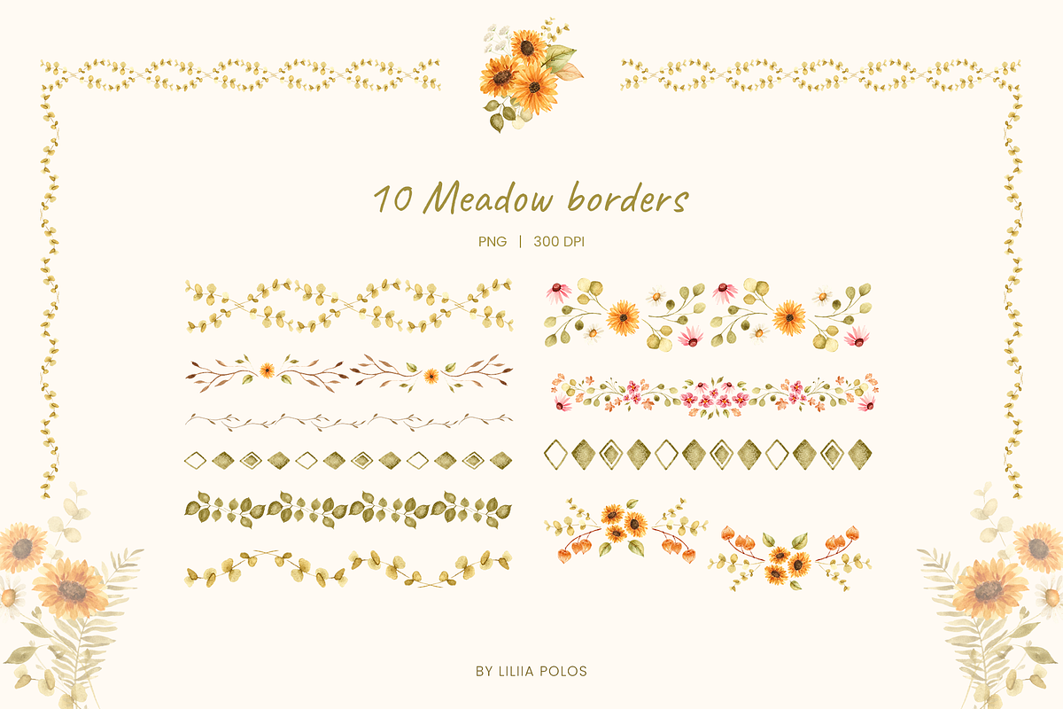 Golden Meadow. Watercolor Autumn Set, a Seasonal Illustration by Liliia Polos Illustration (Photo 9 of 12)