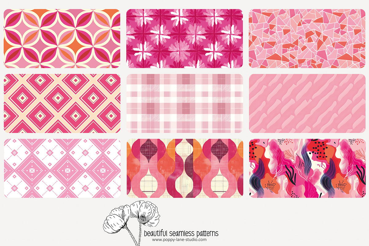 80 pink geometric seamless pattern, a Pattern Graphic by Poppy Lane Studio (Photo 9 of 11)