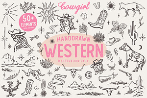 Western cowgirl illustration