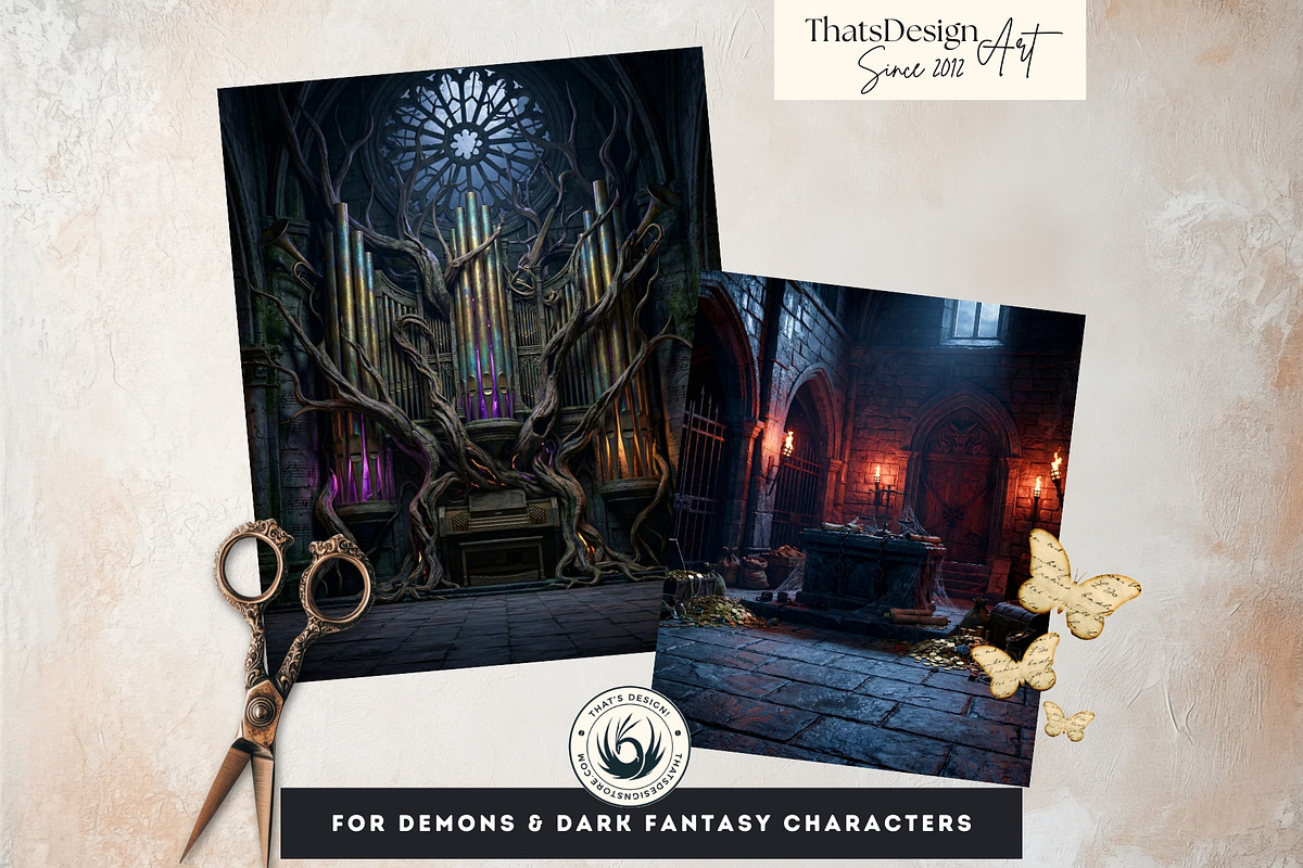 Ars Goetia Dark Fantasy Backdrop Set, a Background Graphic by ThatsDesignArt (Photo 3 of 13)