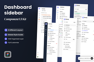 Evory Dashboard Sidebar, an UI Kit Template by SLAB! Design
