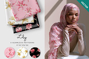 Lily Seamless Pattern Set, a Pattern Graphic by Momosama Studio (Thumbnail 1 of 5)