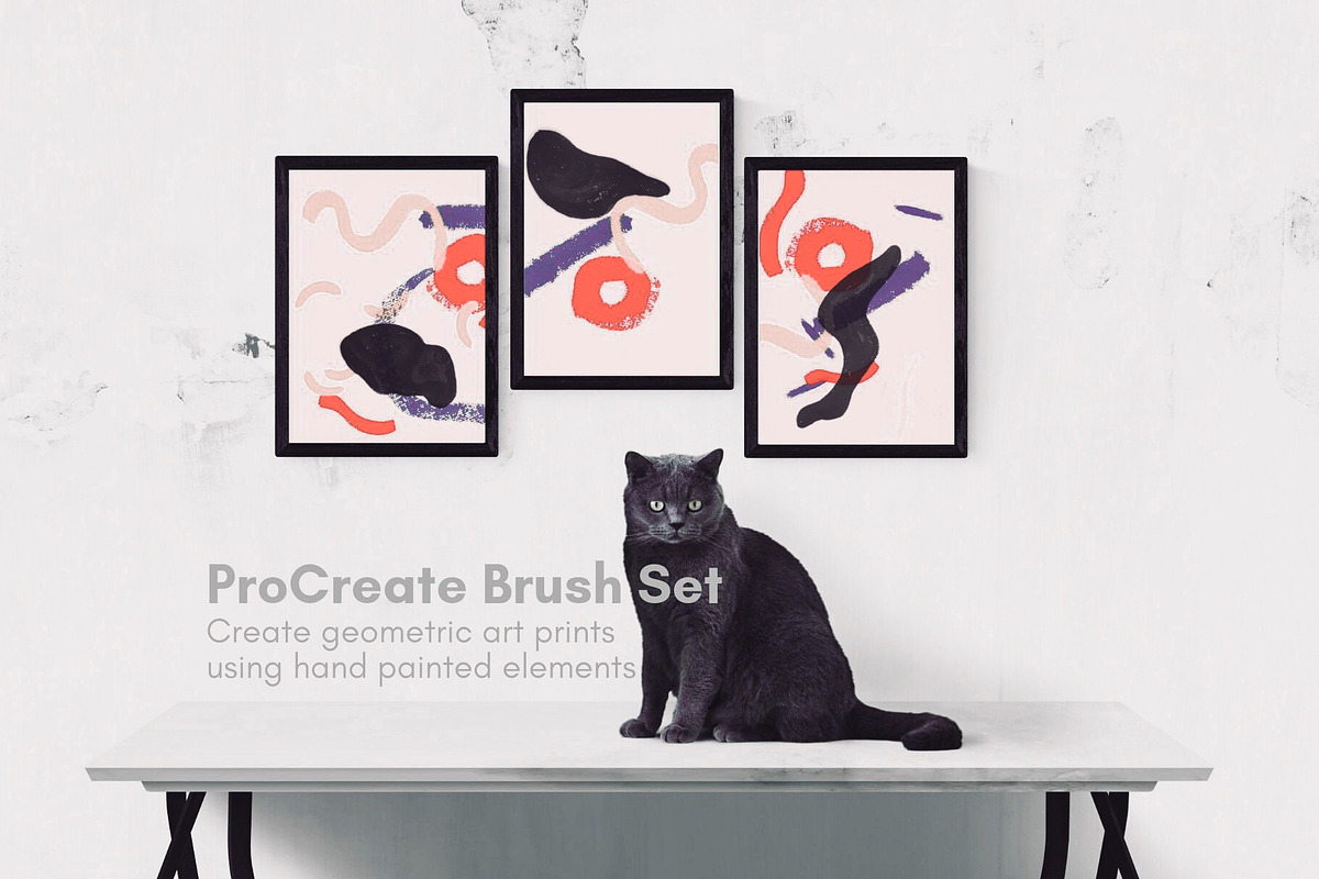 Geometric shapes on canvas ProCreate, a Brush Add-On by dxxb studio (Photo 1 of 3)