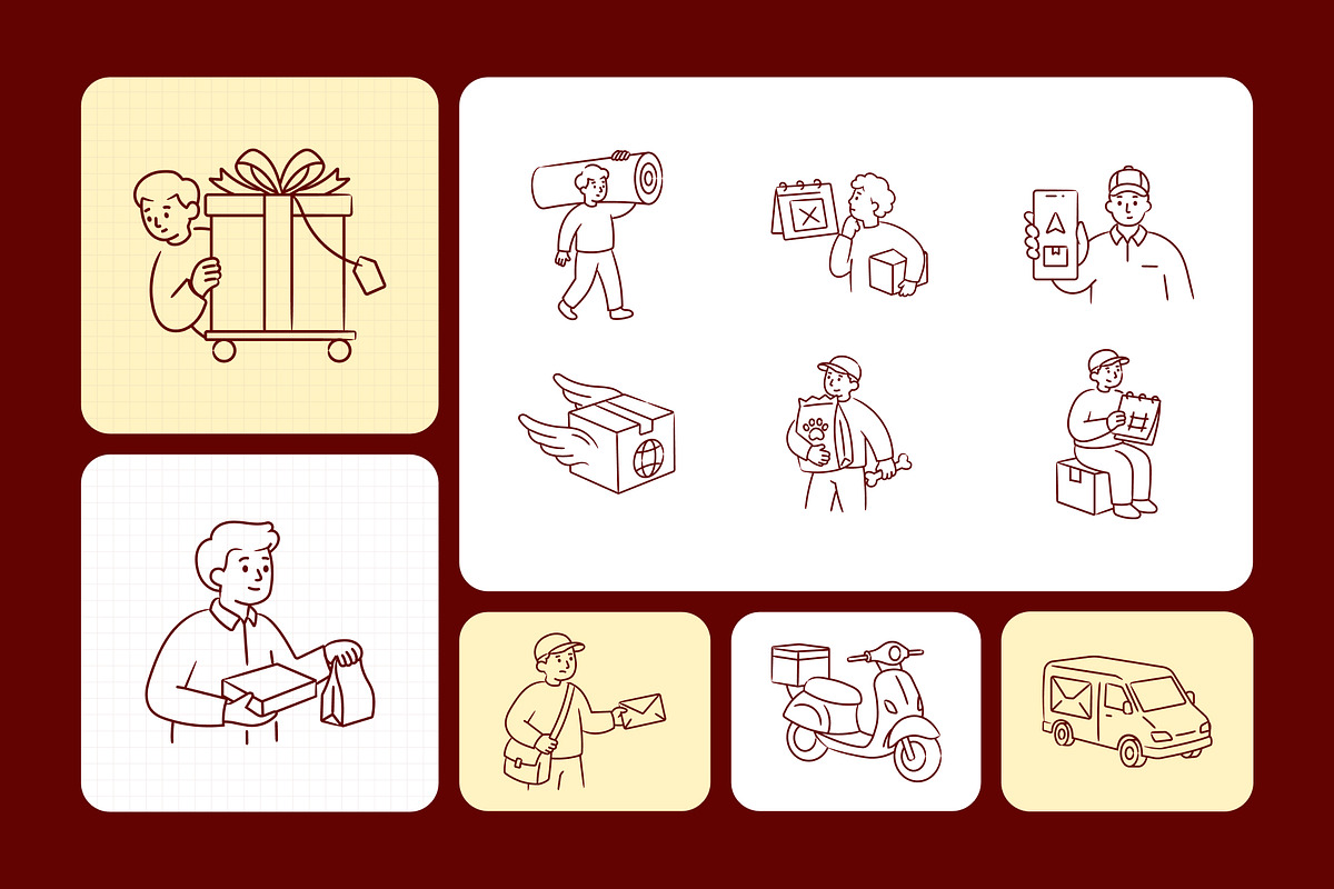 Animated Delivery HandDrawn Doodles, an Outline Icon by Vectors Market (Photo 3 of 4)