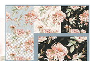 Watercolor peony roses pattern set, a Decorative Illustration by Edith’s World (Thumbnail 4 of 13)