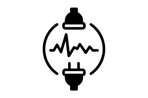 Current electric solid icon, a Solid Icon by Creative priyanka