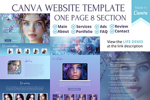 Canva Template Site Beauty Services