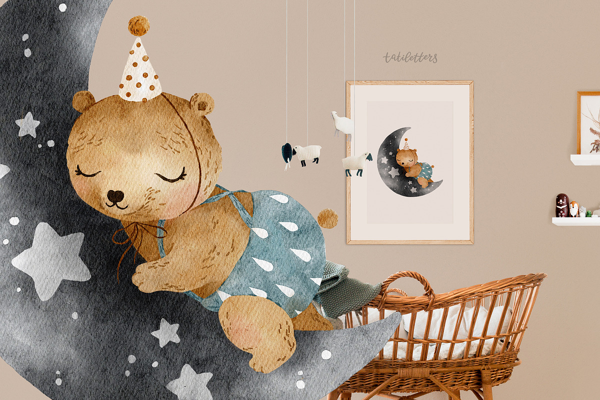 Dreamy Sleeping baby animals, an Animal Illustration by tatiletters (Photo 5 of 13)