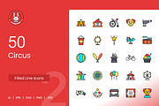 Circus Filled Line Icons, an Icon by IconBunny (Thumbnail 1 of 2)
