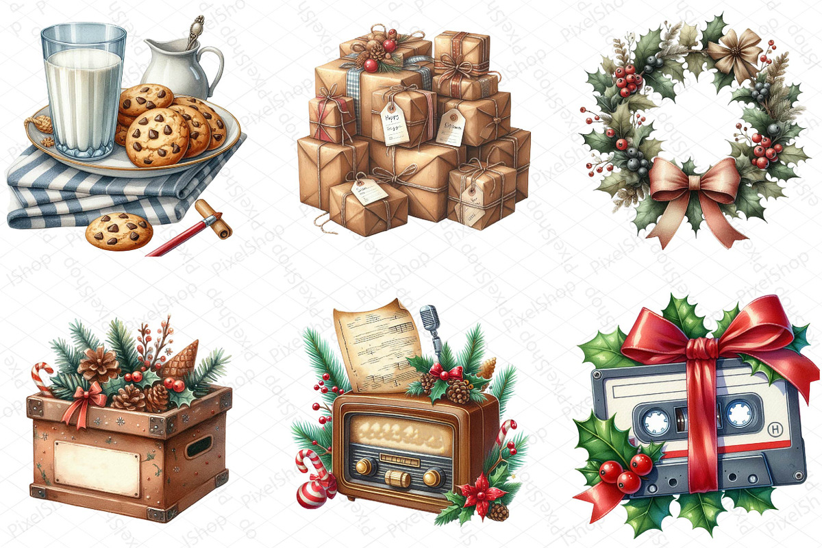 Nostalgic Christmas Clipart, an Illustration by DreamPrint404 (Photo 5 of 5)