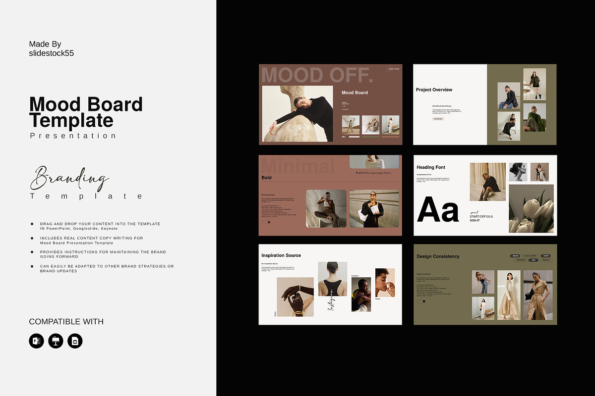 Mood Board Presentation Template, a Presentation Template by slidestock55 (Photo 4 of 9)