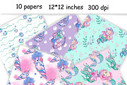 Mermaid Pattern, a Pattern Graphic by GlamArtZhanna (Thumbnail 3 of 3)