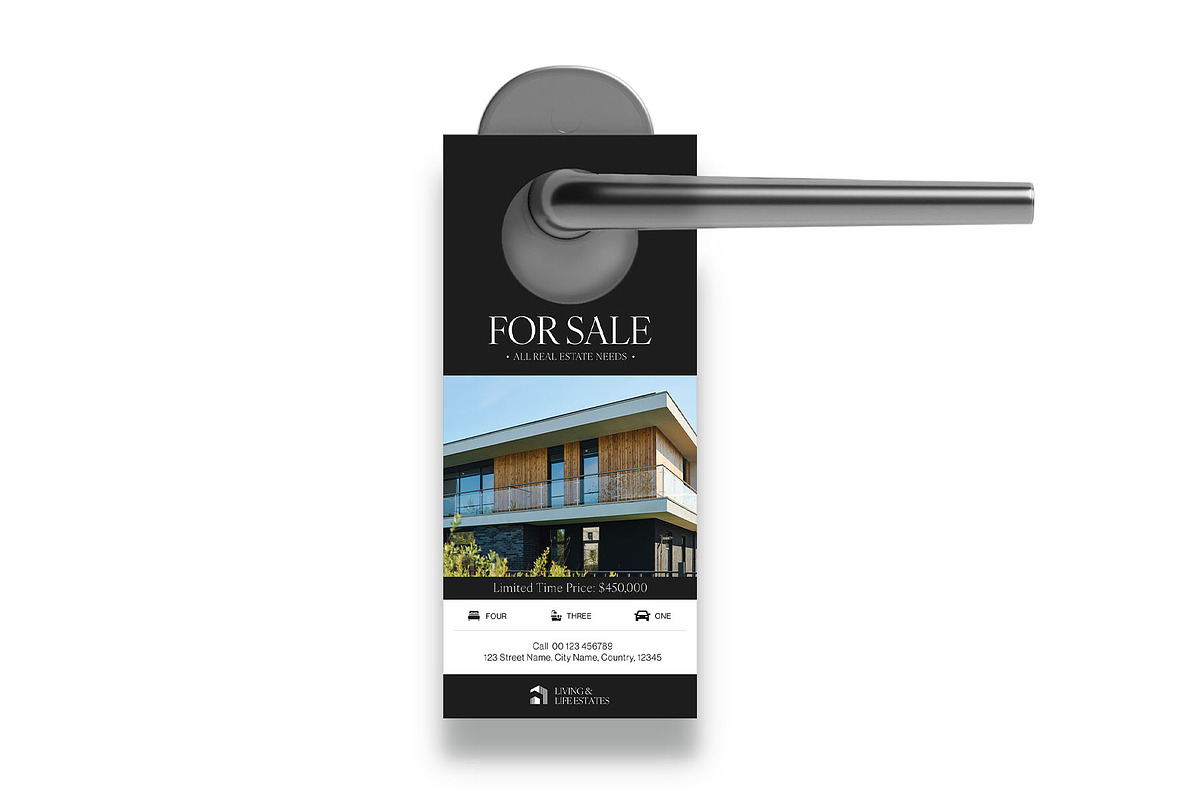 Real Estate Door Hanger Template, a Flyer Template by BrandPacks (Photo 2 of 6)