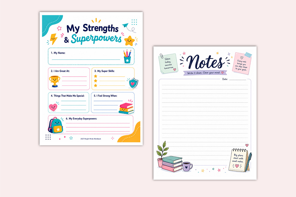 2027 Bright Minds Workbook, a Stationery Template by Shumaya (Photo 6 of 6)