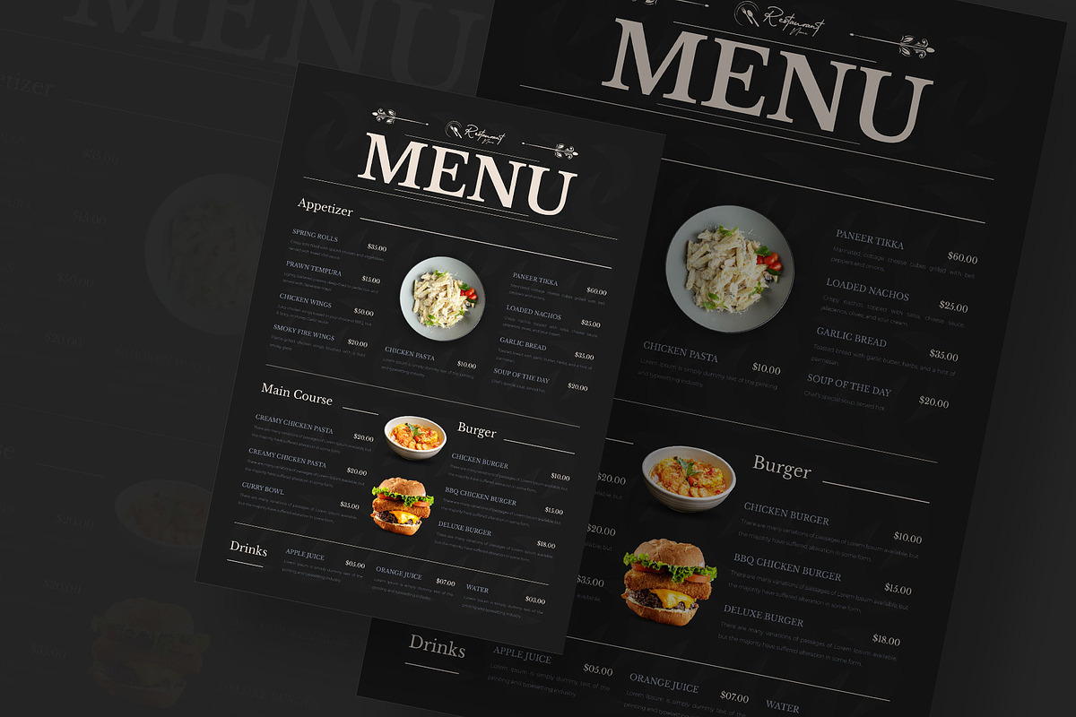 Premium Food Menu Design, a Flyer Template by Tanmoy Topu (Photo 2 of 2)