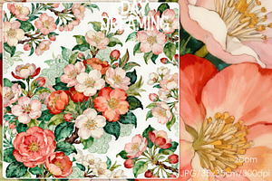 Classical Oriental Camellia, a Decorative Illustration by yahu88studio