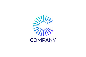 Letter C Logo Company Sparkle Stripe, a Branding & Logo Template by Signatoro