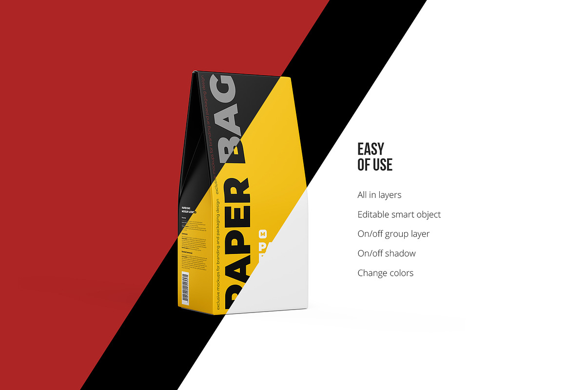 Paper Bag Mockup. Half Side view, a Cups & Container Mockup by easymock (Photo 3 of 10)