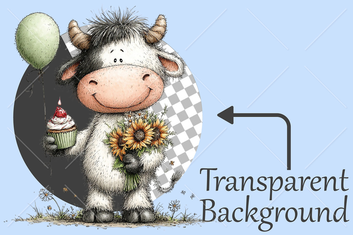 Whimsical Birthday Farm Animal PNG, a Seasonal Illustration by Canvas Craft (Photo 2 of 10)