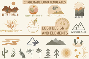 Boho Travel - 27 Logos & 45 Elements