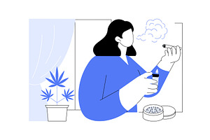 Daily smoking weed isolated cartoon, a Person Illustration by Visual Generation