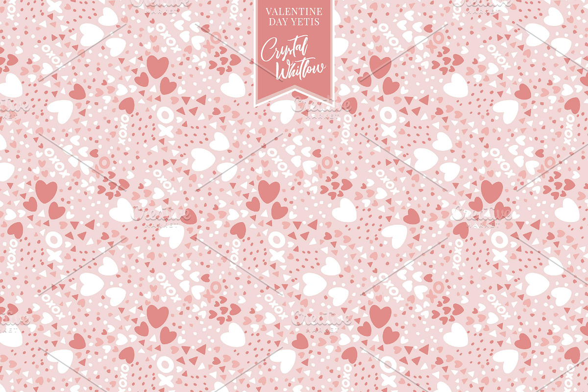 Valentine Yeti Pattern & Clip Art, a Pattern Graphic by Preyer Design (Photo 8 of 9)