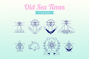Old Sea Times | 8 line icons