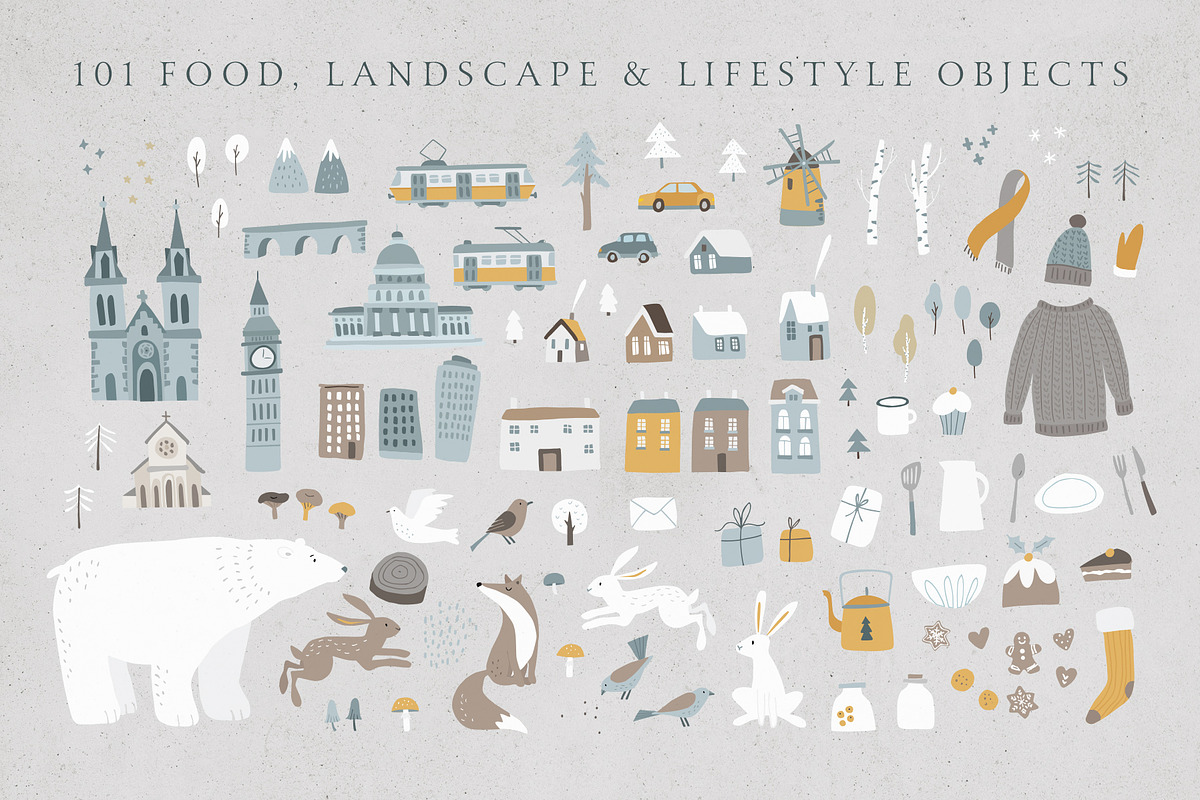 Scandi Christmas maps, cards creator, an Animal Illustration by Tabita's shop (Photo 4 of 17)