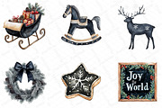 Black and White Christmas Clipart, an Illustration by DreamPrint404 (Thumbnail 4 of 5)