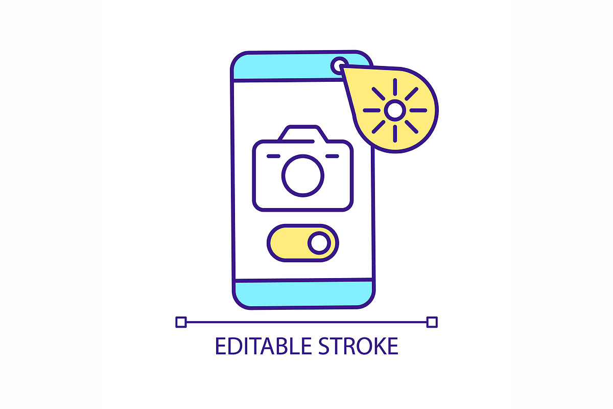Smartphone ambient light sensor RGB, an Outline Icon by IMG Visuals