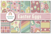 Easter eggs clipart & paper set, an Illustration by Poppymoondesign (Thumbnail 2 of 5)