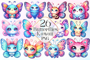 Kawaii Butterflies Clipart Butterfly