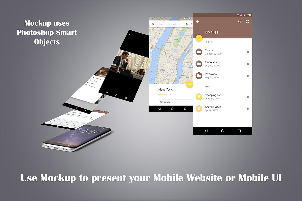 Android Phone Mockup, an iPhone Mockup by Zabiegala MP (Photo 2 of 6)