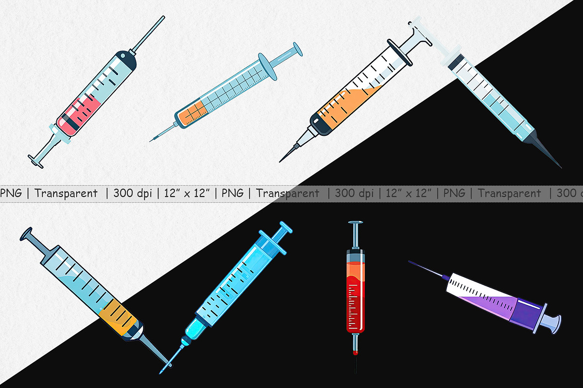 Medical Syringe Clipart, a Graphic by Artnoy (Photo 2 of 5)