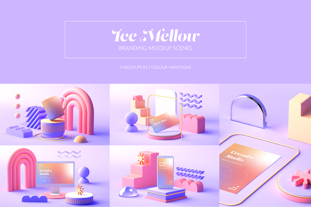 Ice Mellow | Branding Mockup Scenes, a Product Mockup by Vivi Cynamon (Photo 1 of 7)