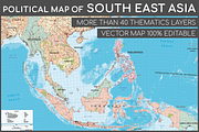 Political Map of South East Asia, an Education Illustration by Cartorical (Thumbnail 1 of 10)