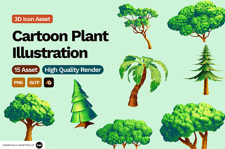 3D Cartoon Plant Illustration, a Plants & Tree 3D Model by SLAB! Design