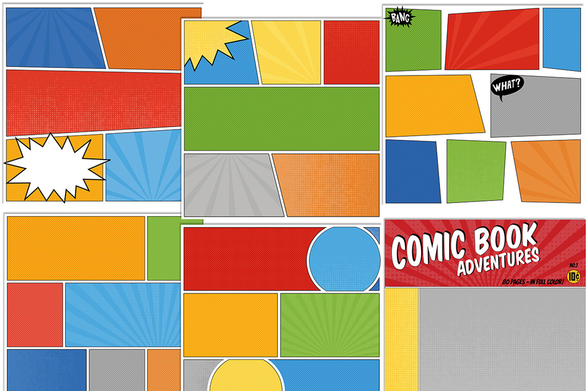 Comic Strip Digital Papers, a Pattern Graphic by Studio Kitsch