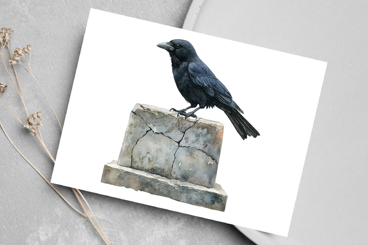 Watercolor Antique Halloween Clipart, an Illustration by Canvas Craft (Photo 4 of 7)