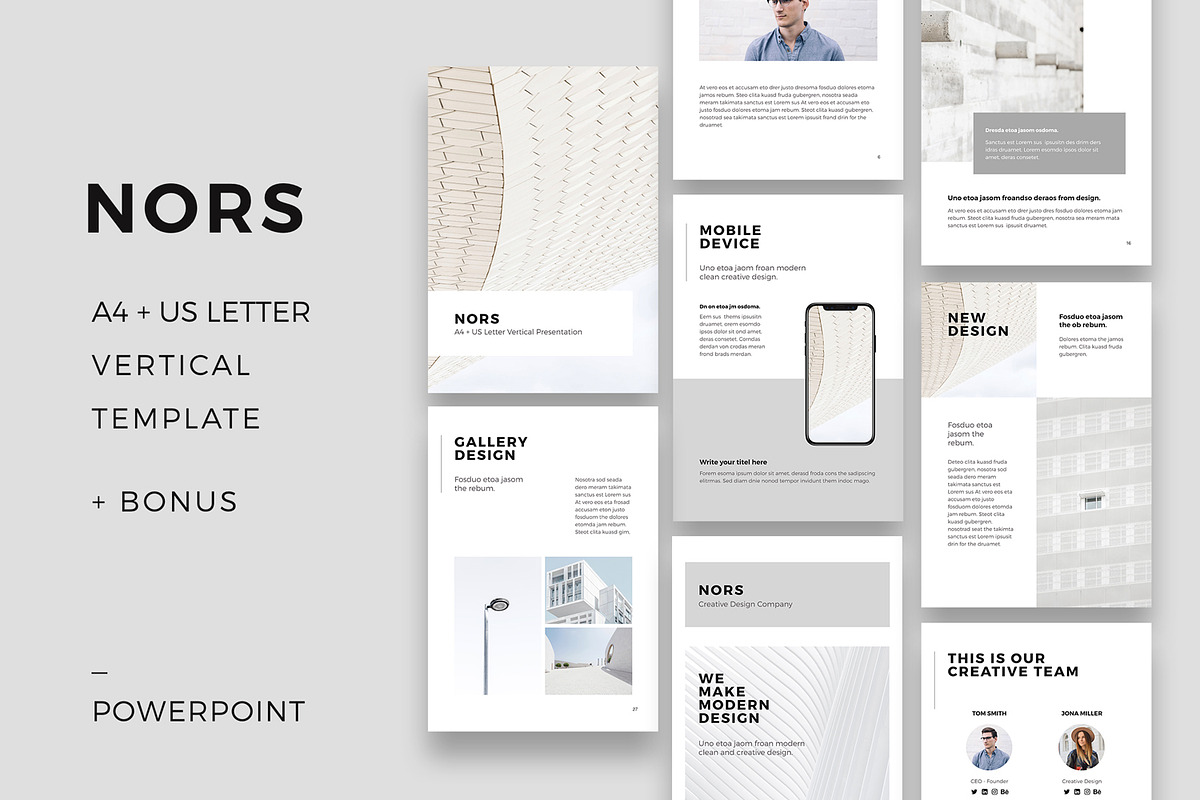 NORS Vertical Powerpoint + 20 Photos, a Presentation Template by PixaSquare