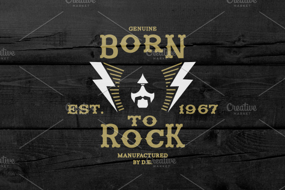 Vintage Label Born To Rock