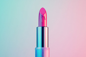 Pink lipstick on gradient bg, a Photo by Beautiful things