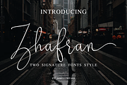Zhafran, a Script Font by Sibelumpagi Studio (Thumbnail 1 of 11)