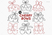 Hand Drawn Coquette Cherry Clipart, a Decorative Illustration by Victoruler (Thumbnail 1 of 5)