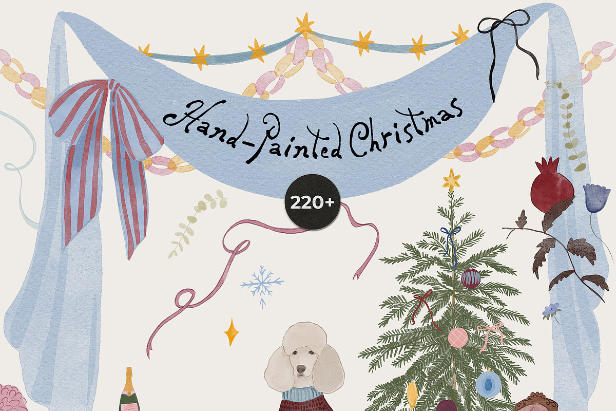Watercolor Christmas Animals Whimsy, a Seasonal Illustration by Lana Elanor (Photo 9 of 16)